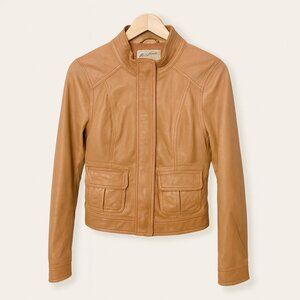 Vintage Quiet Luxury Leather Moto Jacket Elevated Minimalist Capsule Old Money